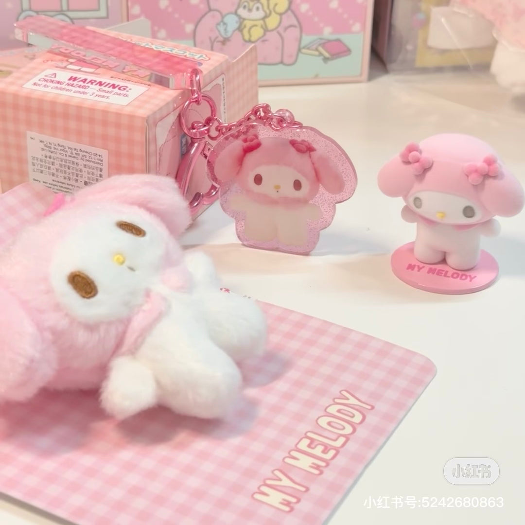 Sanrio|Secret Acrylic Keychain - Pitatto Friends Photo Blind Box多巴胺格纹系列可爱角色亚克力钥匙扣/挂件盲盒/全8种|1枚入