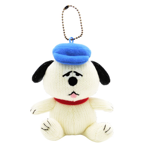 Snoopy|Peanuts Ball Chain Knit Scarf Mascot Holder /Plush Keychain| 90x90x70mm approx.