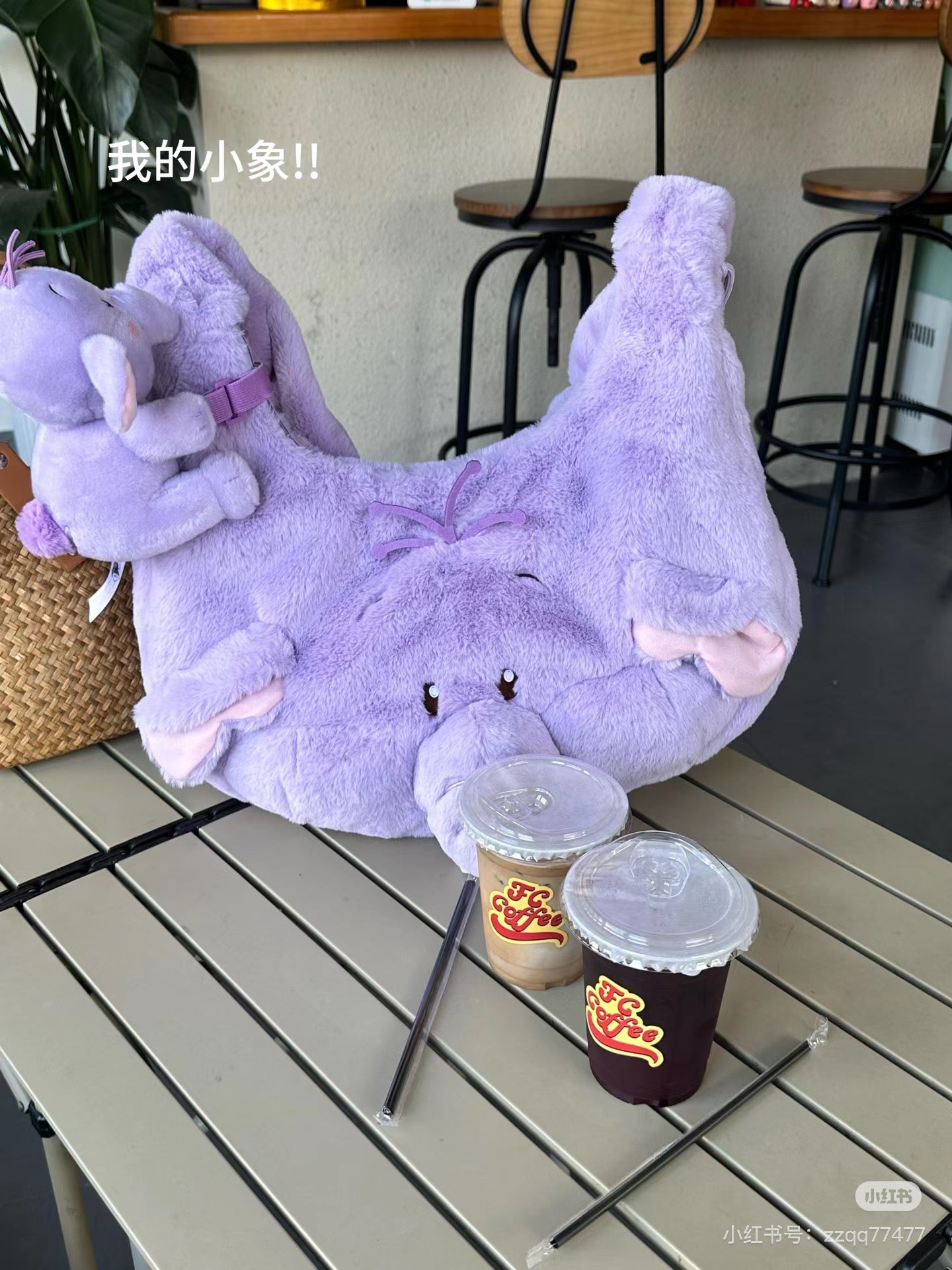 Disney SH|萌动秋日毛茸茸大脸斜挎包/肩带可伸缩调节一包三用