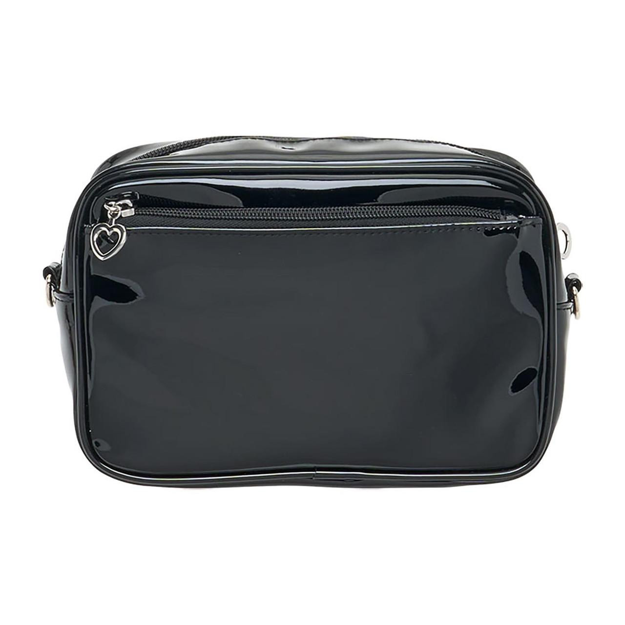 Sanrio三丽鸥|Shoulder Bag Monotone黑白印象系列爱心拉链皮质感斜挎包/里面也有可爱图案|约23×9×15cm