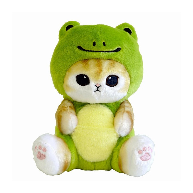 Mofusand|Chubby Potetama Plush Toy - Frog Cat : Kaeru Nyan Beige | 200×130×130mm approx.