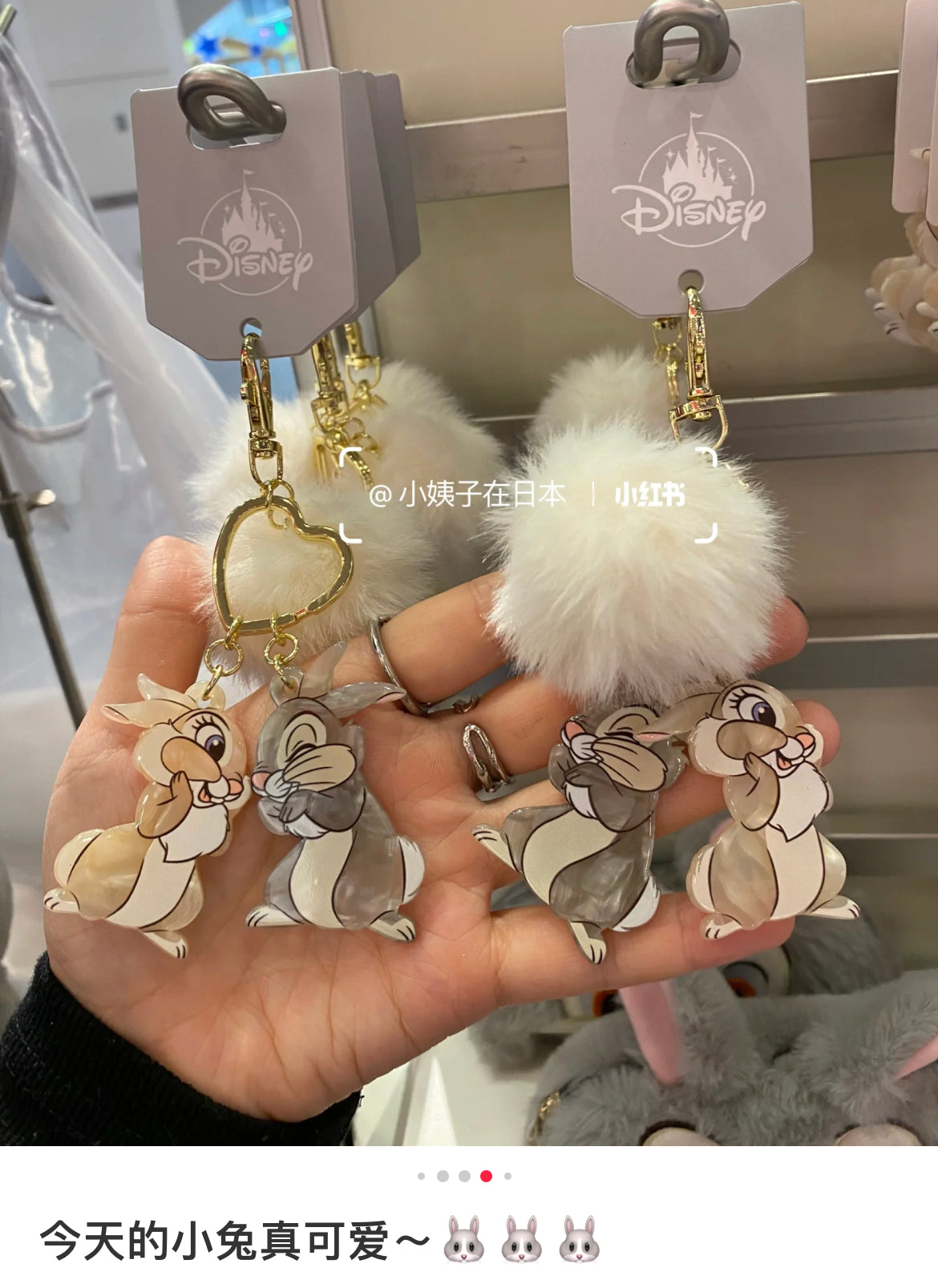 Disney|Miss Bunny & Thumper Keychain Key Holder PASTEL BUNNIES| 5.5×3.4×0.2cm approx.
