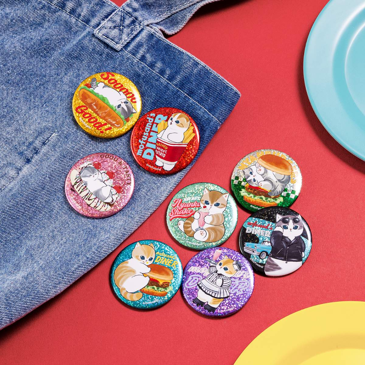 Mofusand|Diner Trading Holographic Can Badge mystery bag/blind box/All 8 types|1pcs