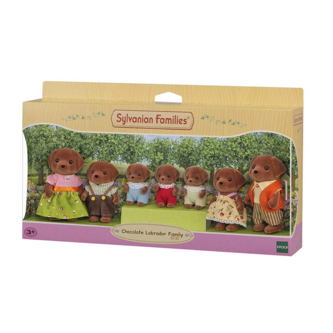 SylvanianFamilies森贝儿家族|Chocolate Labrador Family巧克力拉布拉多家族套组/玩具/过家家5730