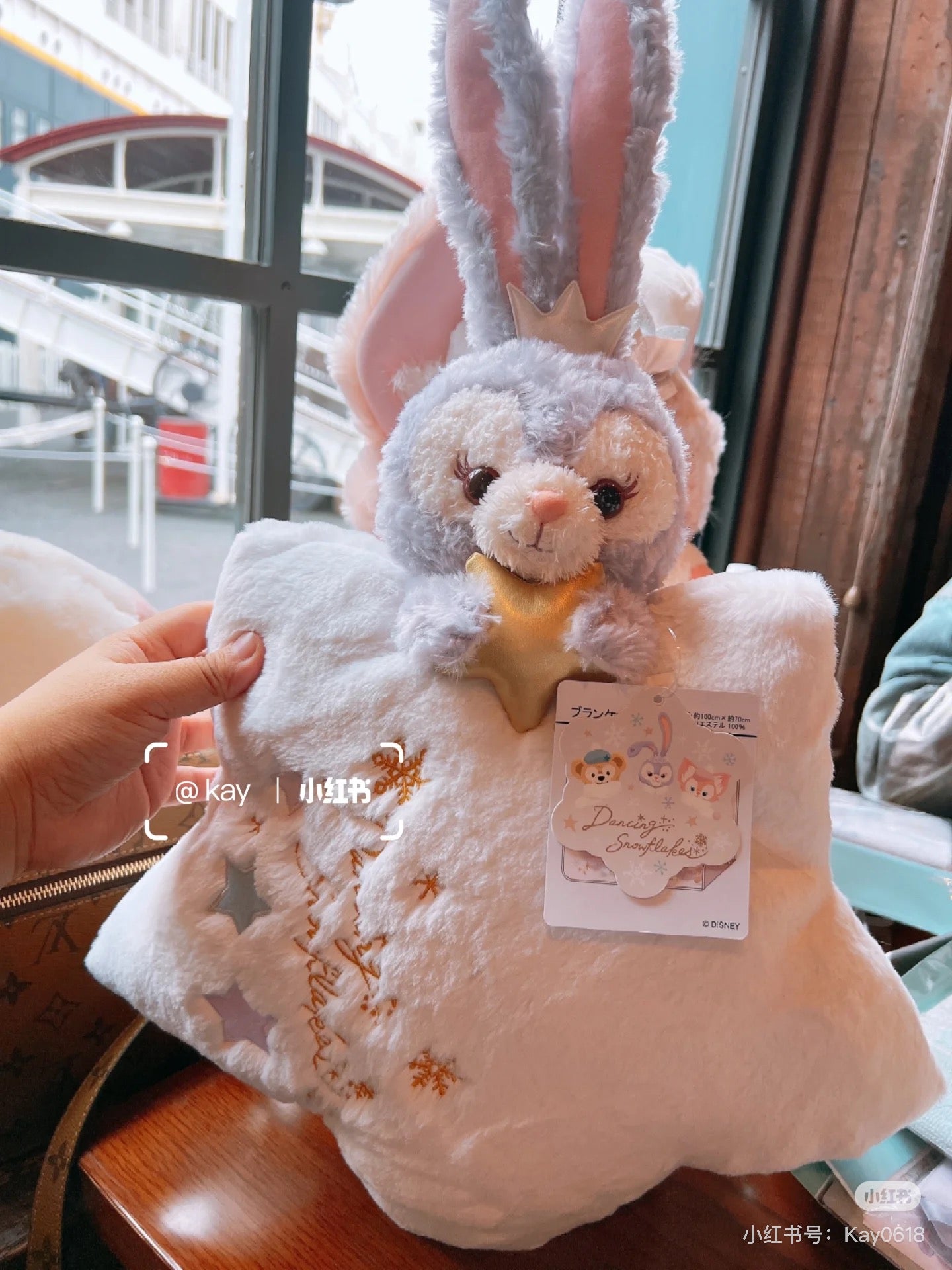 Disney迪士尼|东迪冬日圣诞限定StellaLou星黛露五角星毛绒玩偶可收纳双面盖毯/靠垫抱枕