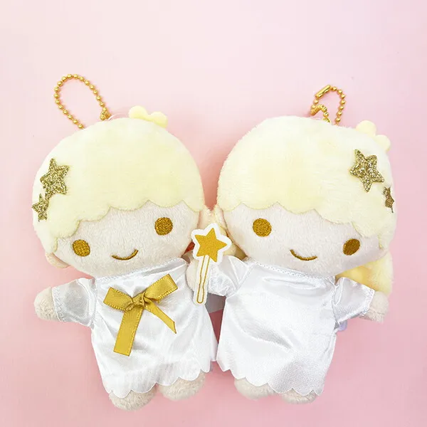 Sanrio|Little Twin Stars Collection 70s Angel Retro Mascot Holder /Plush Keychain|9×5×12cm approx.