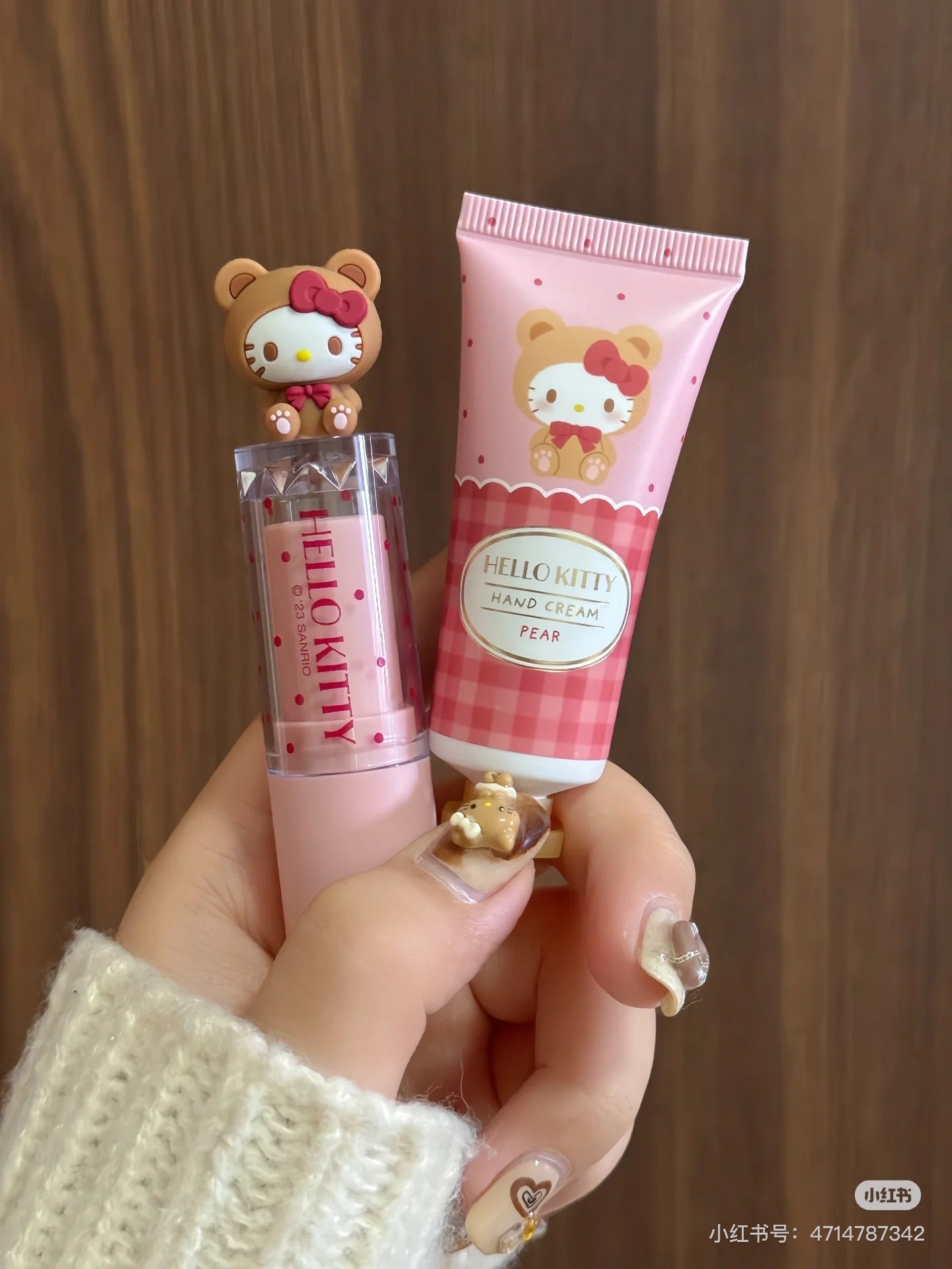 Sanrio|Kawaii Cosme保湿蝴蝶结款护手霜+润唇膏可爱礼盒|20g+3.8g