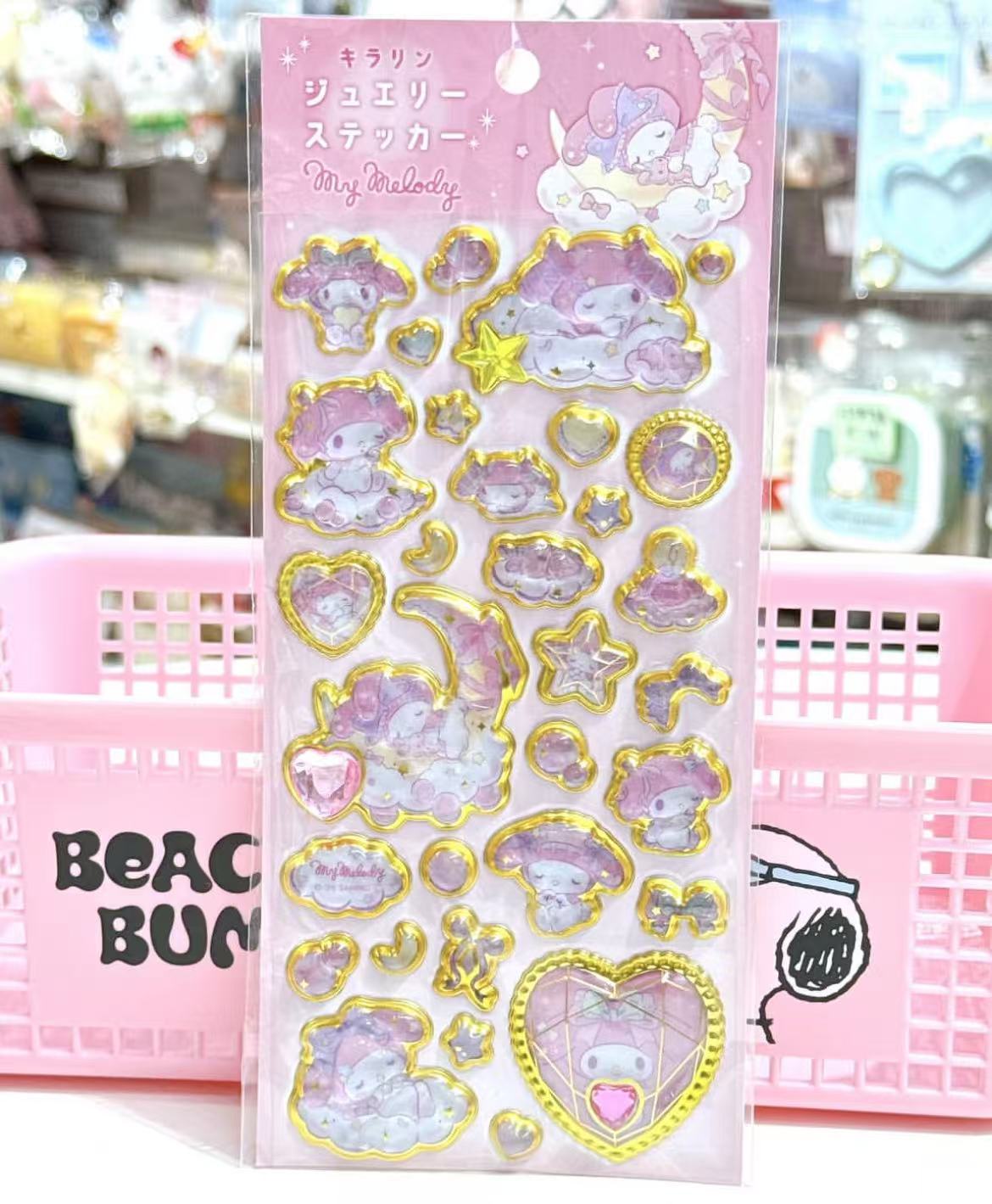 Sanrio|Gold Foil Jewel Sticker|220×95×5mm approx.