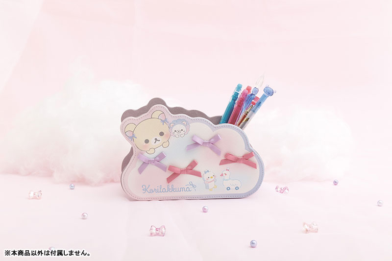 Rilakkuma轻松熊|Korilakkuma Osora no Kururin Wataame Multipurpose Pen Stand天空白云棉花糖系列多功能收纳盒/笔盒|约130 x 190 x 70mm