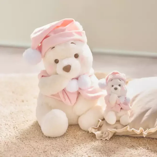 Disney迪士尼|Plush Toy (M) - Pooh / White Pooh Fruit Latte Color Cape Pink东迪冬日限定水果拿铁色睡衣睡帽斗篷系列噗噗维尼软乎乎坐姿毛绒玩偶/公仔/M号|约33×25×25cm