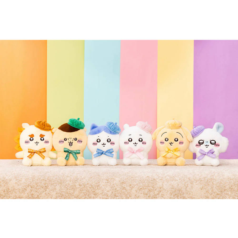 Chiikawa 吉伊卡哇|Sitting Plush Toy /Tokyo Souvenirs贝雷帽可爱坐姿毛绒公仔/玩偶|约H180×W120×D110mm