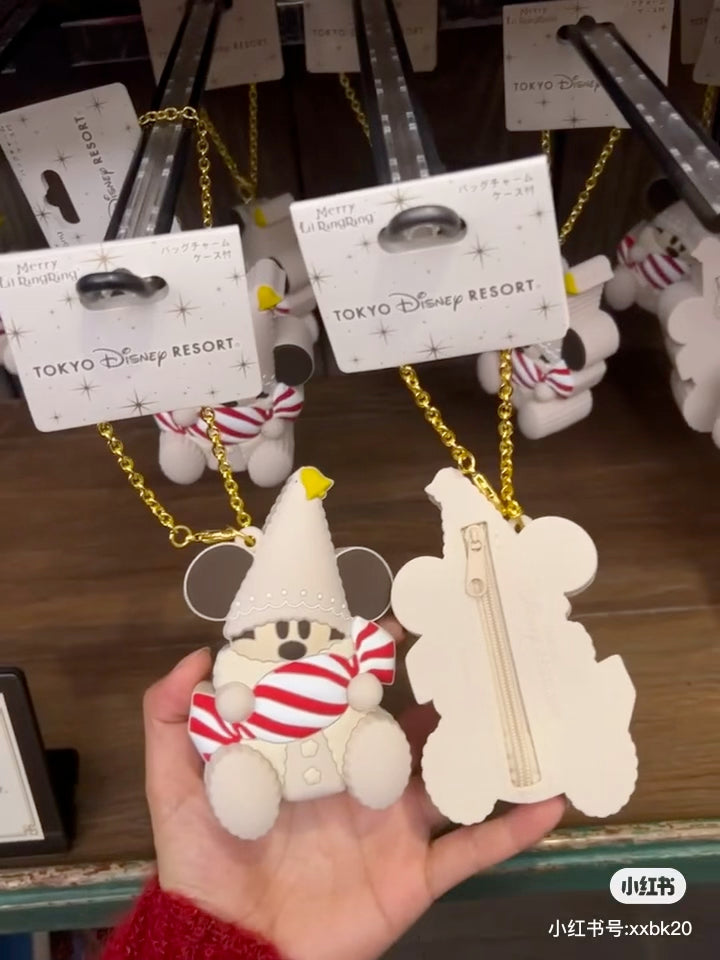 Disney迪士尼 |Merry Lil RingRing Mickey东迪2024圣诞精灵妖精米奇系列硅胶零钱包挂件/包挂/背面有拉链