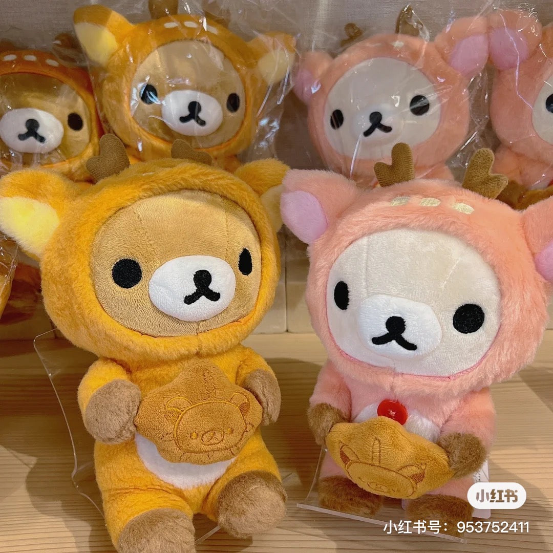 Rilakkuma轻松熊|地域限定御守寓意宫岛鹿角玩偶/公仔|約W170×250mm