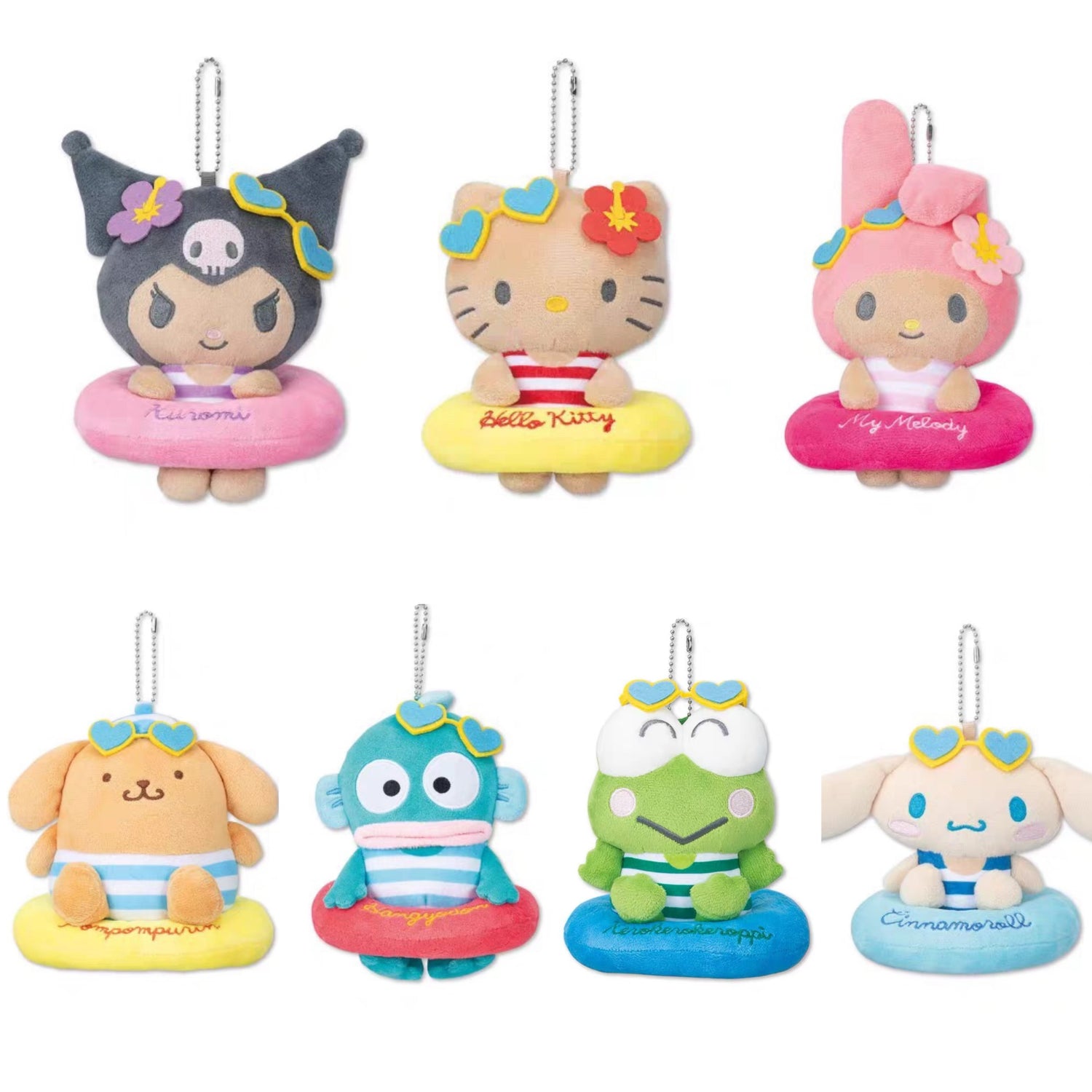 Sanrio|Avail summer tanned  swimming ring Mascot Holder /Plush Keychain