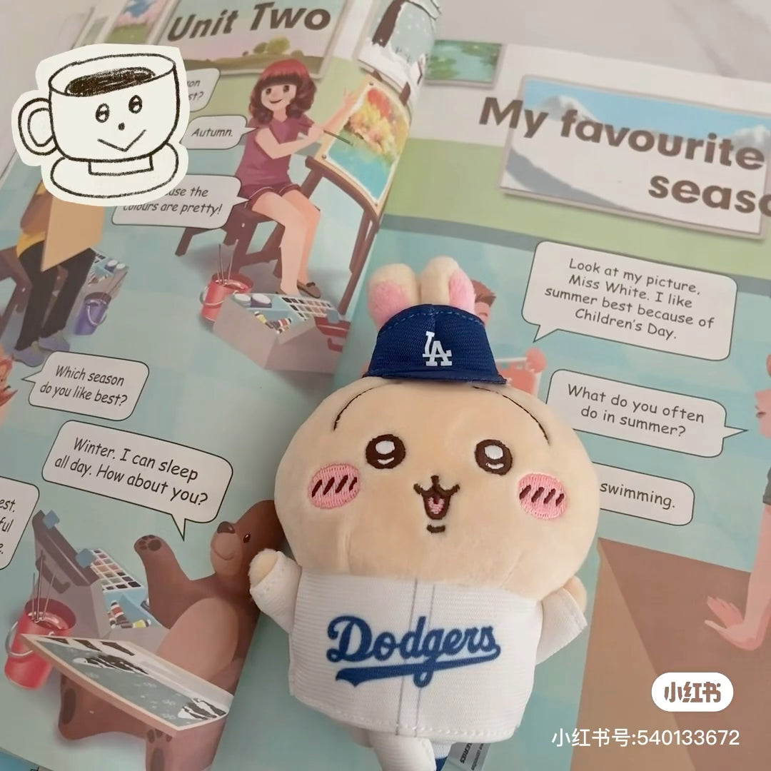 【limit 1】Chiikawa|Chiikawa X MLB Tokyo Series Dodgers Mascot Holder /Plush Keychain|H120×W93×D50mm approx.