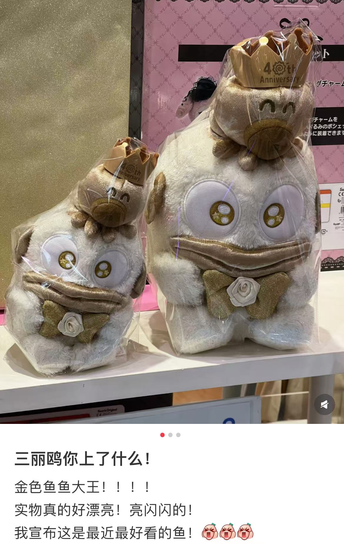Sanrio|Hangyodon 40th Anniversary Golden Birthday Plush Dolls/Plush Toy M|22.0 x 23.0 x 38.0cm approx.