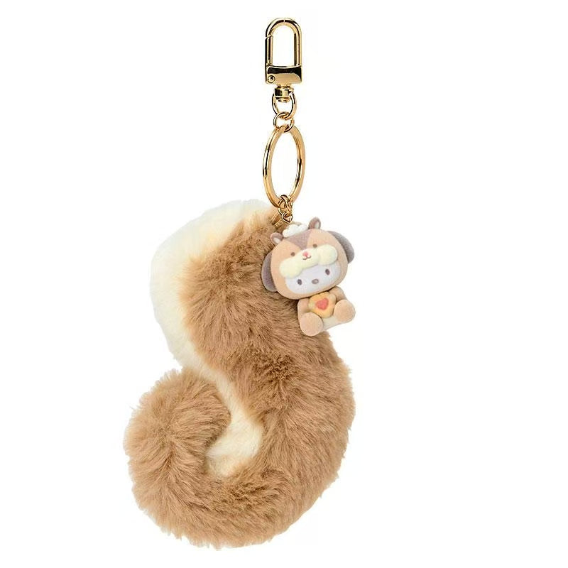Sanrio|Squirrel series big tail Mascot Holder /Plush Keychain|approx.