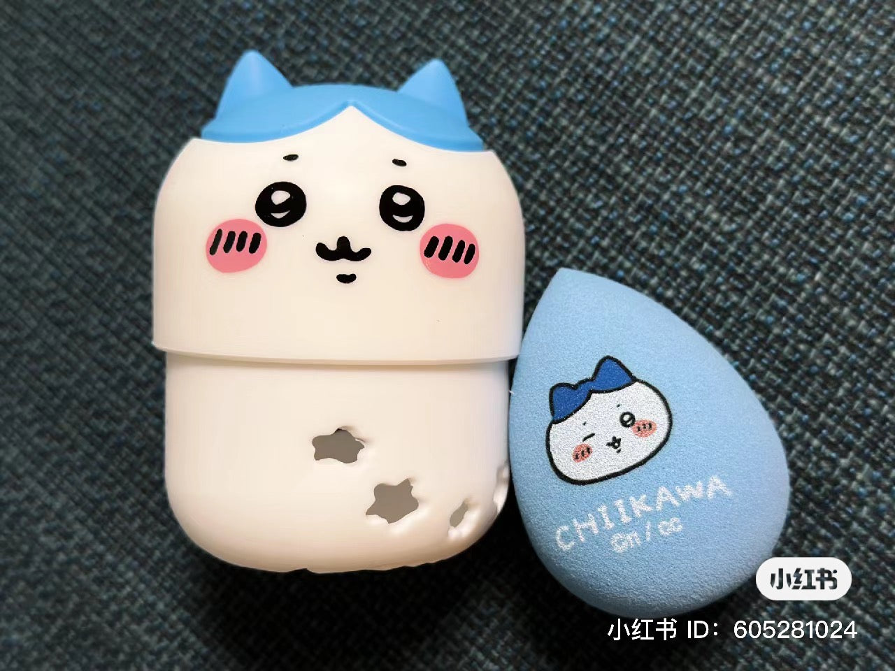 Chiikawa 吉伊卡哇|可爱角色美妆蛋/彩妆蛋?收纳盒|約直径57×H82mm