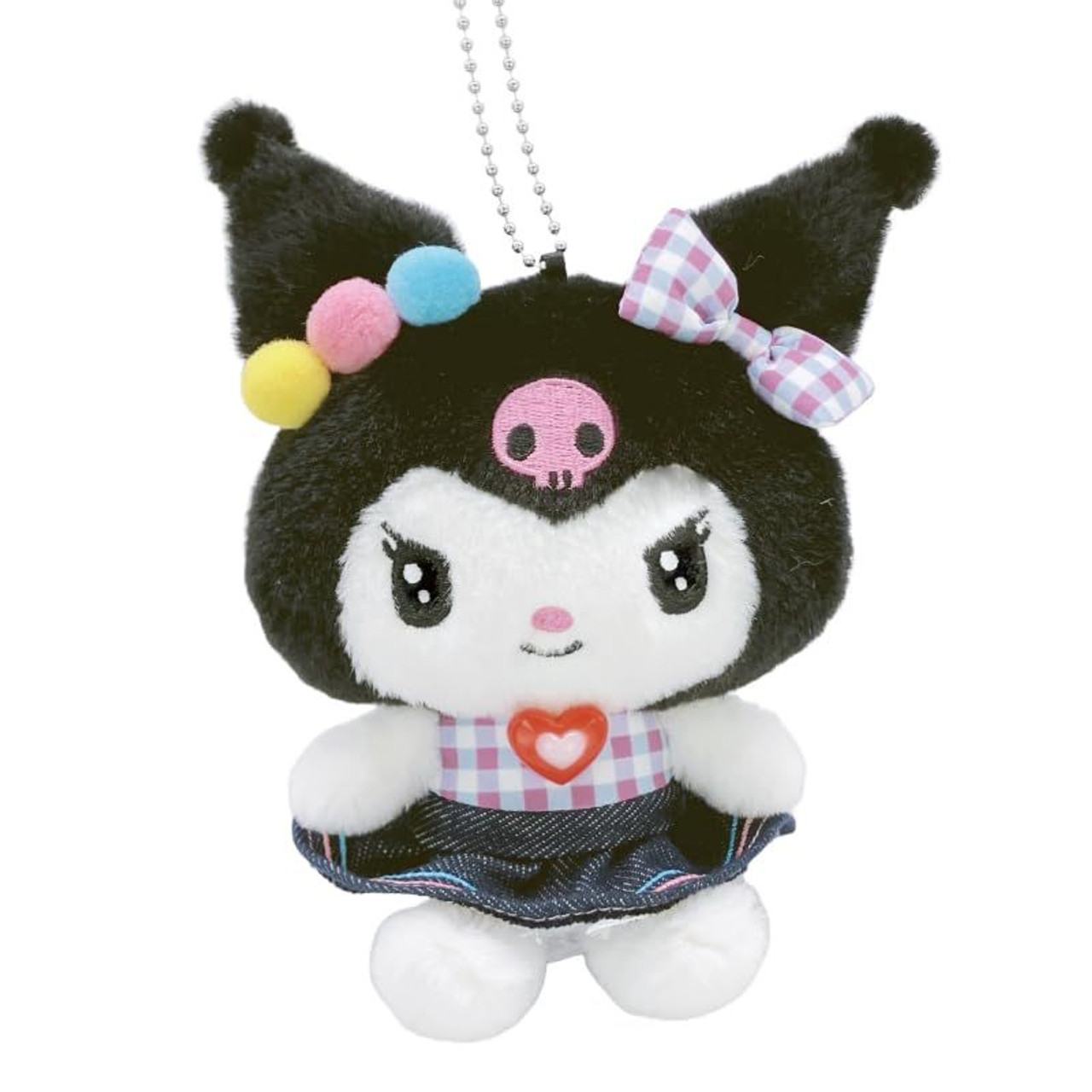 Sanrio|Gingham Denim Mascot Holder /Plush Keychain|14×10.5×7.5cm approx.