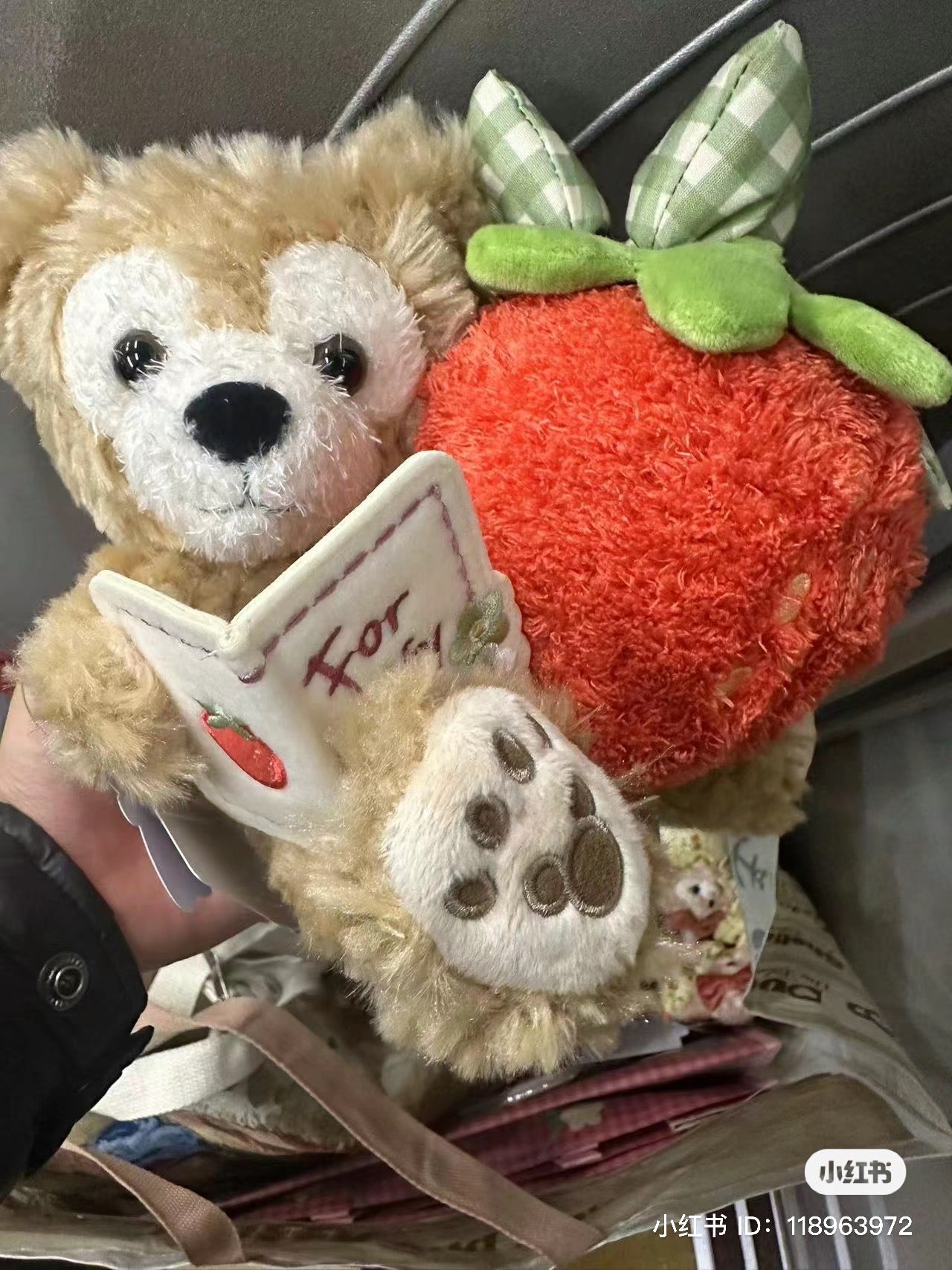 Disney迪士尼|草莓情人节限定达菲抱草莓公仔