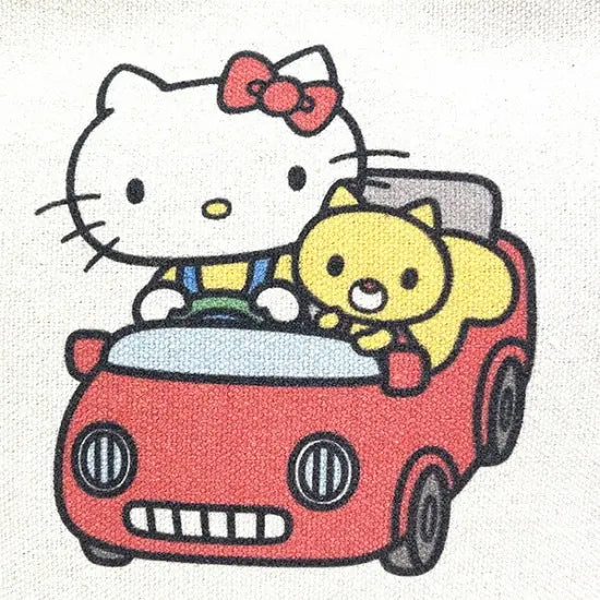 Hello kitty凯蒂猫|50周年限定kitty骑车车较厚质感托特包/内有侧袋|约19cm×30cm×10cm