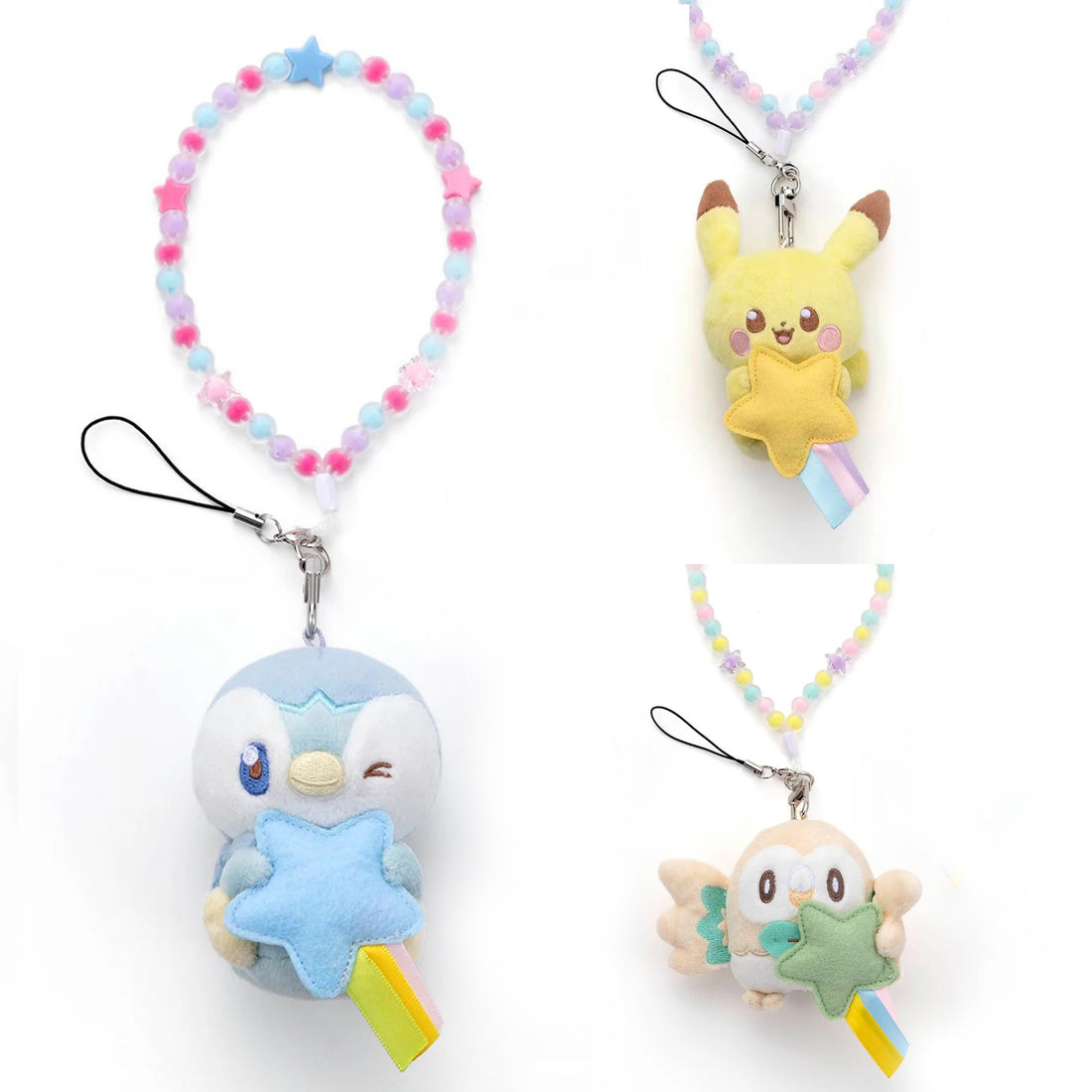 Pikachu皮卡丘|宝可梦星空系列/抱星星彩色串珠毛绒挂件/包挂|约9 x 7 x 6cm