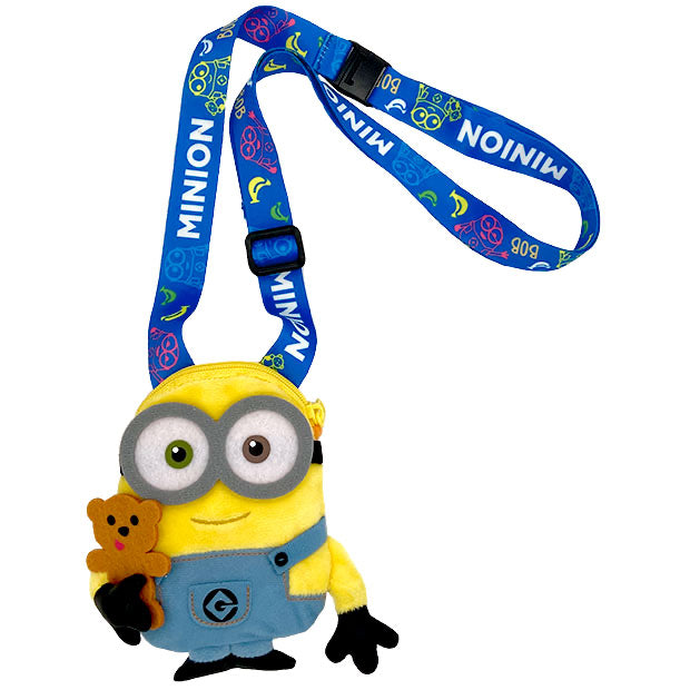 Minions|usj大阪环球影城限定小黄人抱Tim熊/正面钱包/零钱包/背面卡包|約W12.5cm×H13cm×D3cm