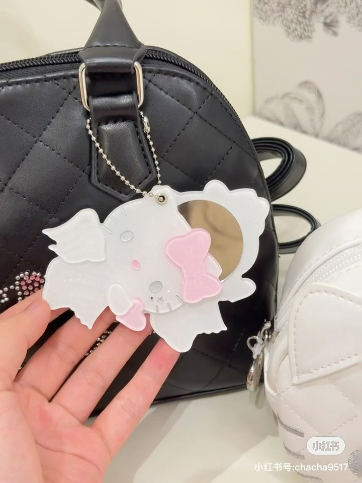 Hello kitty凯蒂猫|Sanrio Hello Kitty Slide Mirror/ Angel and Little Devil天使恶魔闪闪滑动随身镜|约8.6 x 6.0 x 1.0cm