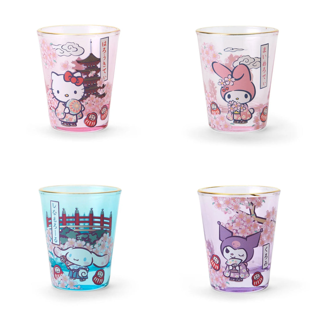 Sanrio三丽鸥|可爱角色金边清酒杯/烈酒杯|约宽 5 x 深 5 x 高 6 厘米