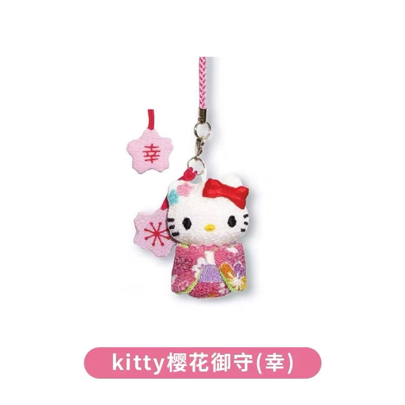 Hello kitty|Kimono Sakura tambourine Mascot Holder /Plush Keychain|1 piece