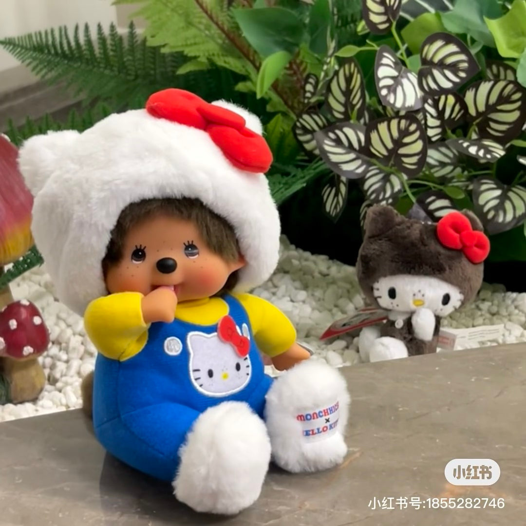 Monchhichi|Hello Kitty x Monchhichi Big Face Plush Toy|H18×W10×D7.5cm approx.