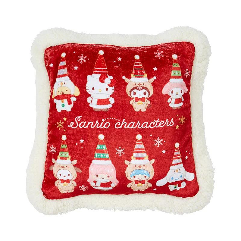 Sanrio三丽鸥|Cushion Blanket - Christmas 2024圣诞限定可收纳加绒加厚盖毯丝绒抱枕/靠垫/正反面都可爱|约105×1×70cm