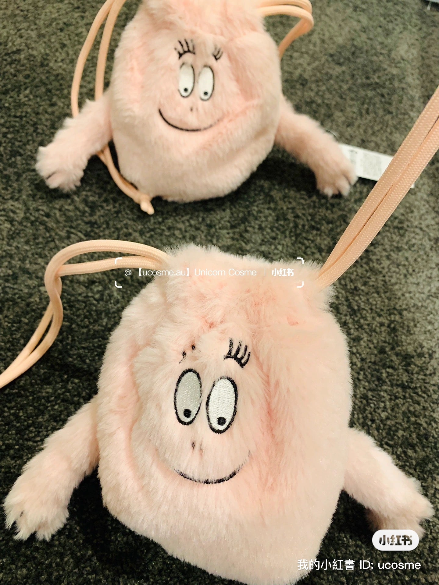 Barbapapa巴巴爸爸|搞笑柔软巾着/束口袋/质感很可|約 W16.5×H16×D5cm