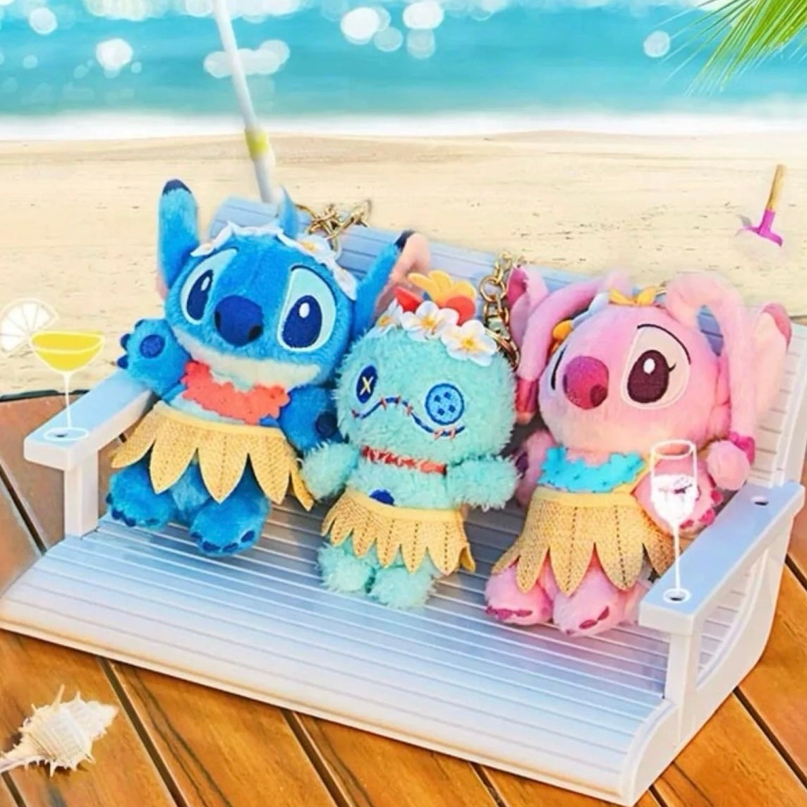 Disney SH|夏日舞动系列史迪奇/安琪/小金穿草裙挂件/包挂