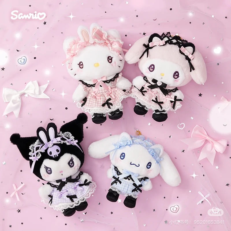 Sanrio三丽鸥| Dream Ribbon Plush Toy梦幻蕾丝蝴蝶结千鸟格女仆地雷系毛绒玩偶/公仔|约 W17.5×D14×H24cm