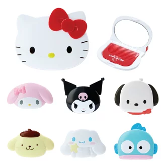 Sanrio|可爱角色大脸镜梳一体式便携镜/化妆镜|11.8 x 1.6 x 9.6cm