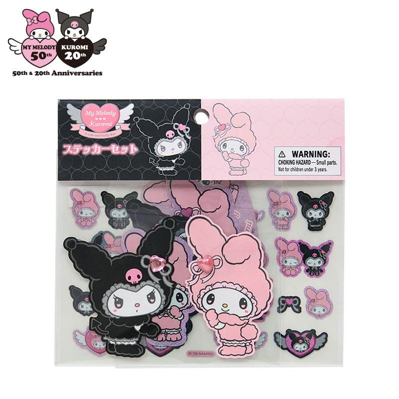 Sanrio|Kuromi & My Melody : Melousa Romiusa Sticker Set|14×0.2×13cm approx.