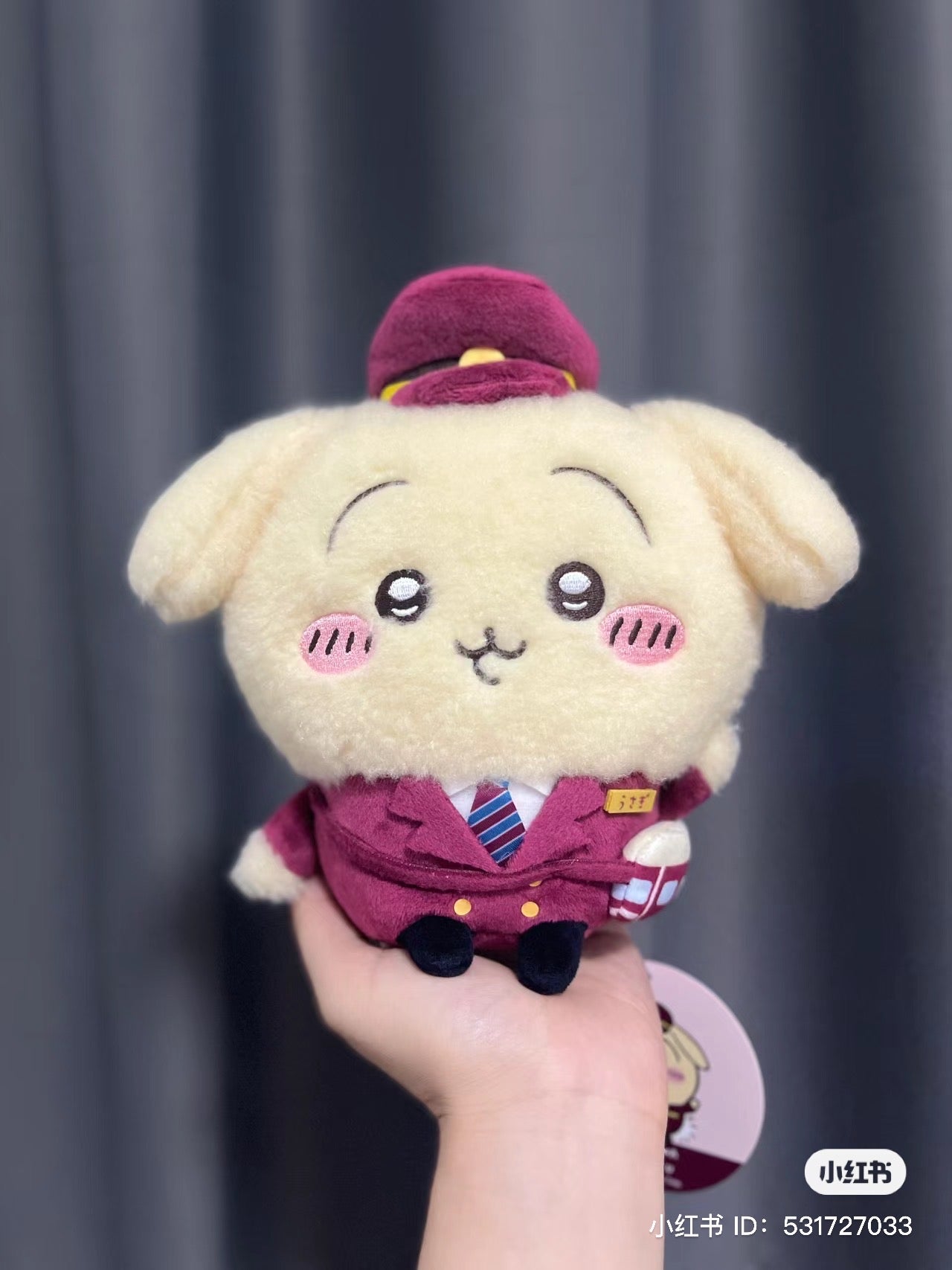 Chiikawa 吉伊卡哇|阪急电车限定站长/列车长小八公仔/玩偶|約H190×W190×D85mm
