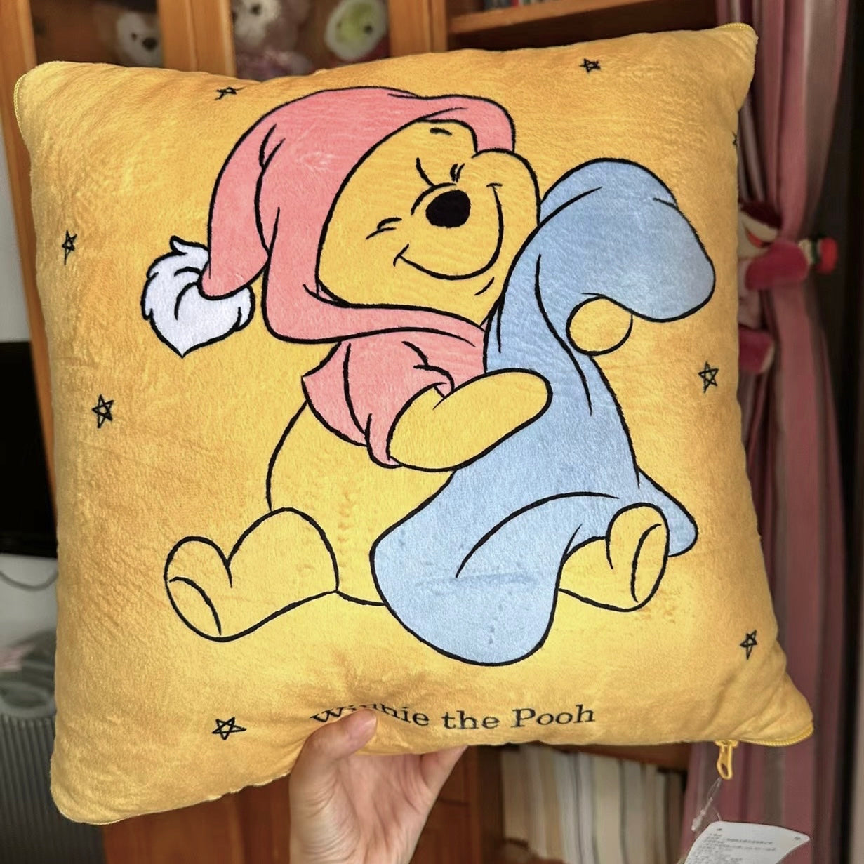 Disney SH|winnie the pooh维尼/噗噗小被子抱枕/打开后小被子超赞/又软又美