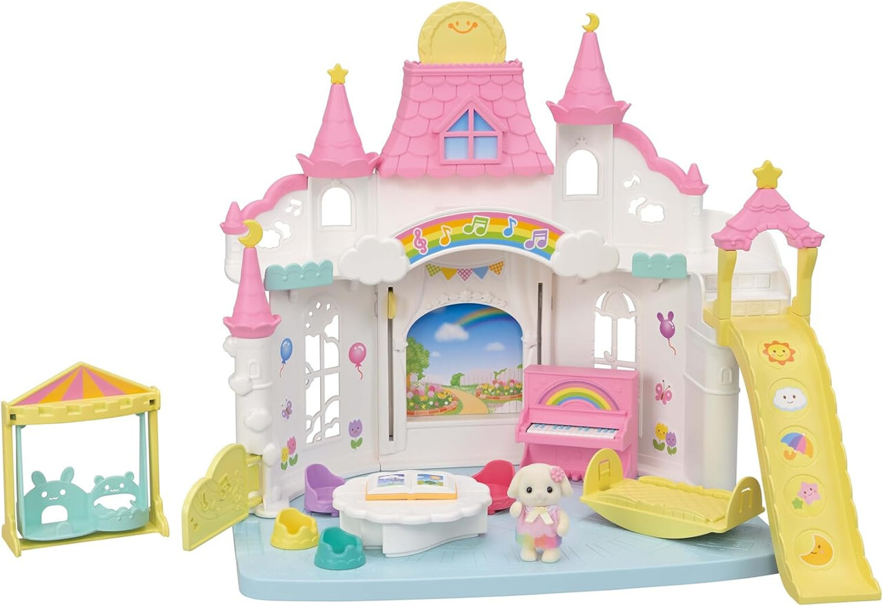 SylvanianFamilies|Sunny Castle Nursery+Flora Rabbit-5743