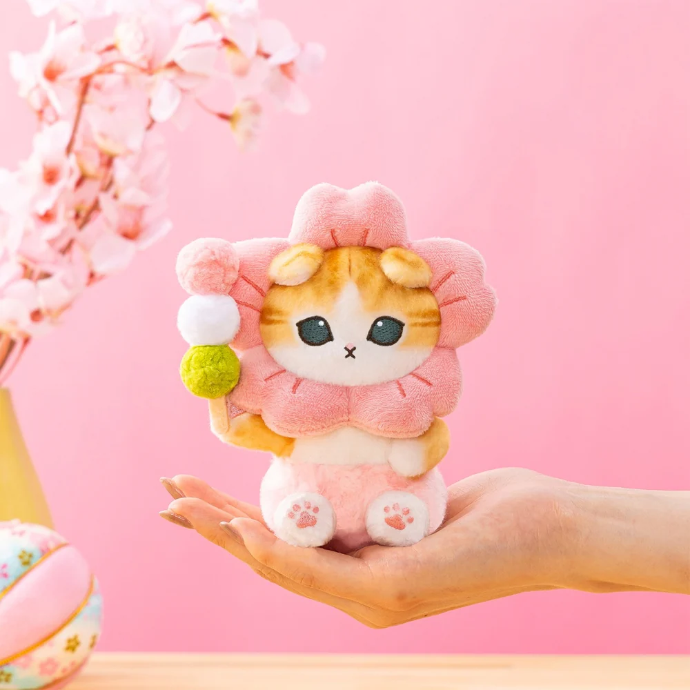 Mofusand|Flower Sakura Cherry Blossom Dango Mascot Holder /Plush Keychain|140×70×110mm approx. approx.