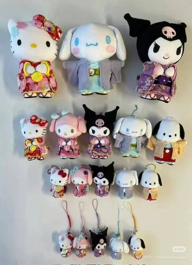 Sanrio|Kimono Mini Mascot Holder /Plush Keychain|H8cm approx.
