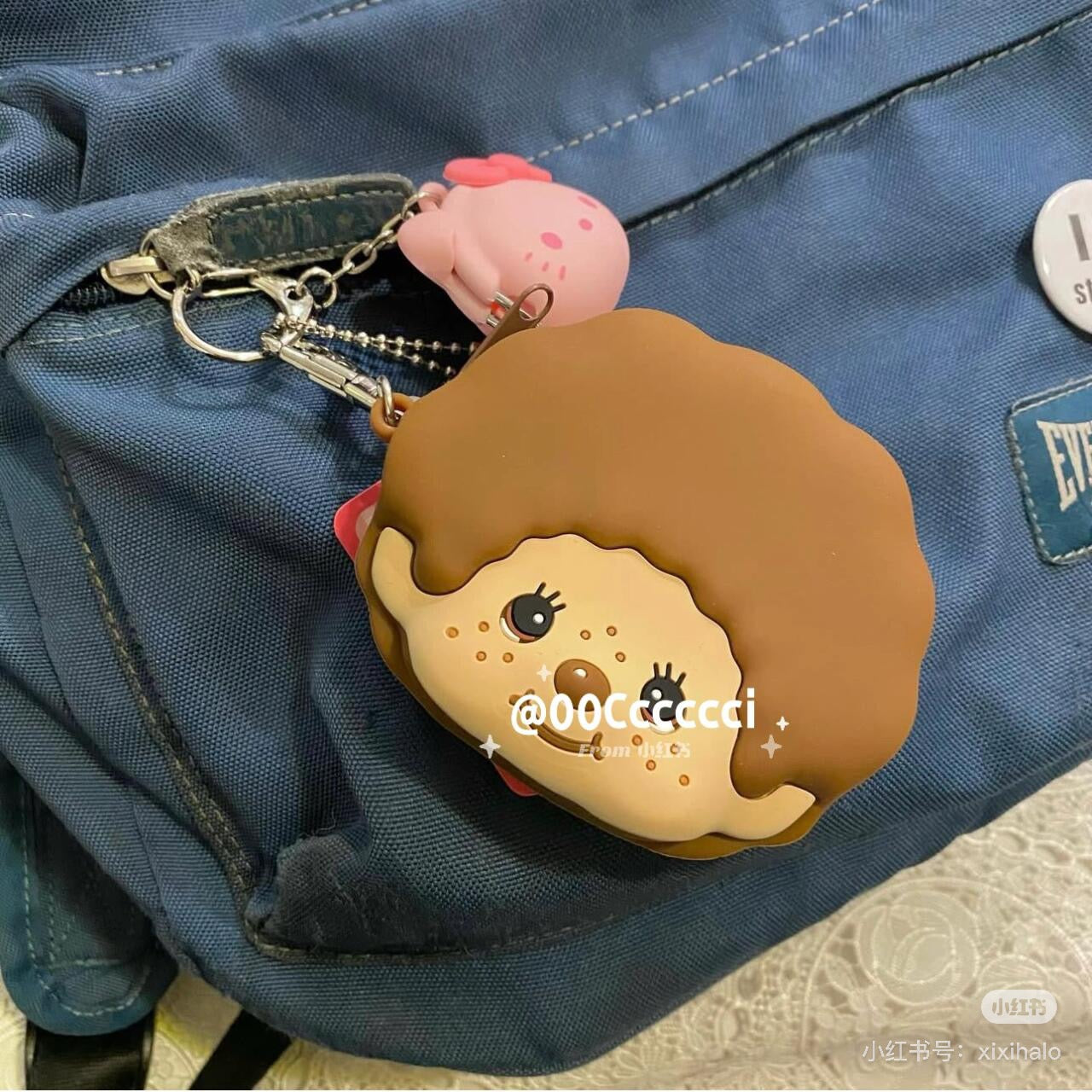 Monchhichi|Silicone Face Pouch|H8 x W9.5 x D3.8mm approx.