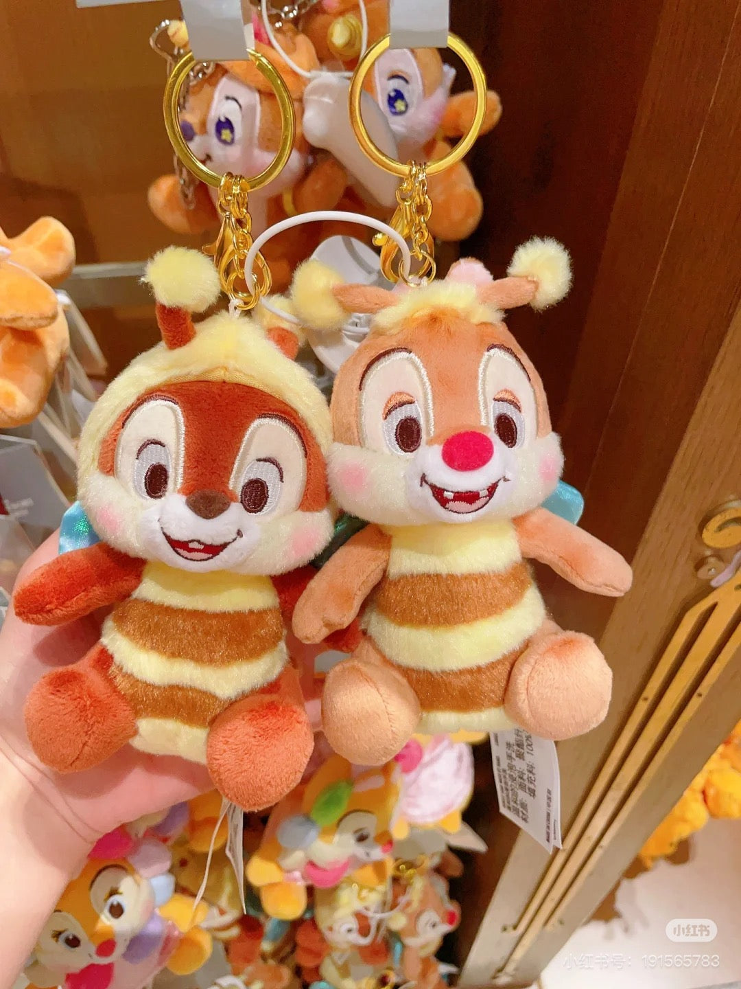 Disney迪士尼|蜜语花香系列蜜蜂Chip奇奇&Dale蒂蒂挂件一对