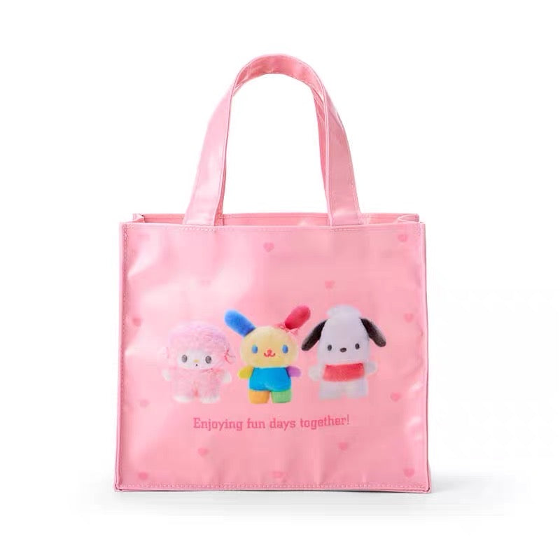 Sanrio| Handbag - Pitatto Friends Photo- Pitatto Friends Photo多巴胺格纹系列粉色手提包|约23×11×20cm