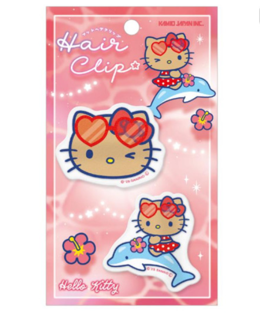 Sanrio|Tan Swimsuit Party Matte Hair Clip Set|2 piece