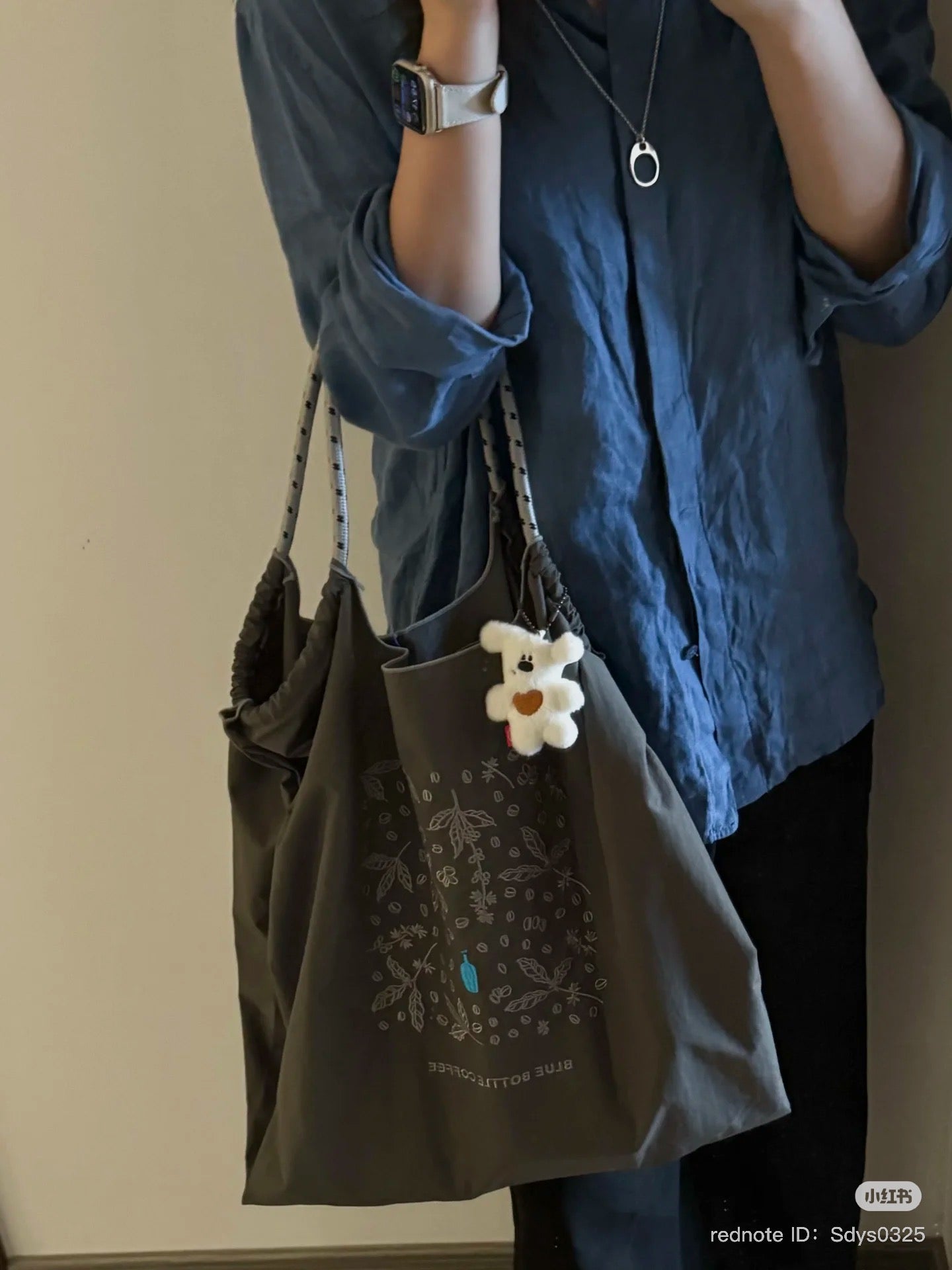 Blue bottle coffee|ball&chain Collaborate foldable Eco Bag|L / H45cm