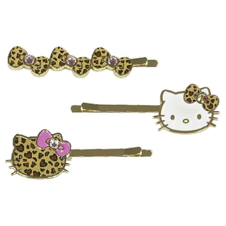 Sanrio|Hairpin Set - Hello Kitty : Gogo Gal Collection Leopard|3 piece