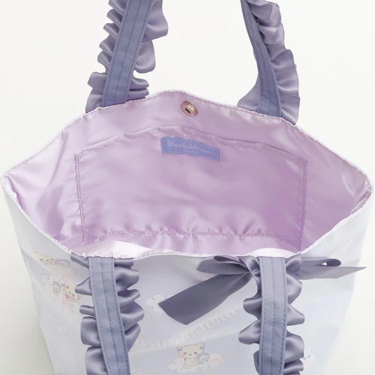 Rilakkuma轻松熊|Korilakkuma mini Tote Bag Sky Cotton Candy San-X天空白云棉花糖系列褶皱手提包|约340×220×130mm