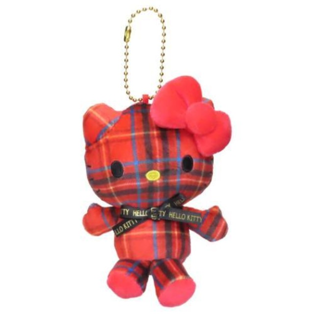 HelloKitty|Sanrio 50th Anniversary Collection Tartan Mascot Holder /Plush Keychain| 85x100x45mm approx.